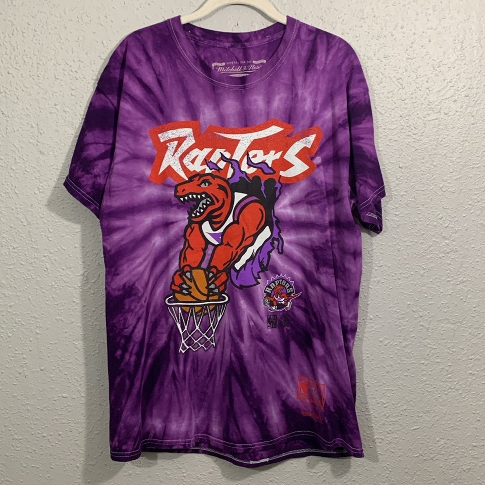 Mitchell &‎ Ness Purple Toronto Raptors Hardwood Classic Thrash Tie-Dye T-Shirt